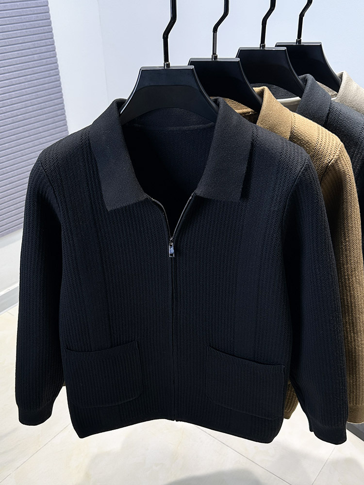jacquard knitted sweater black 1